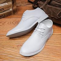 Men's Sneakers Comfort Shoes Walking Casual PU Slip Resistant Lace-up Black White Fall Lightinthebox