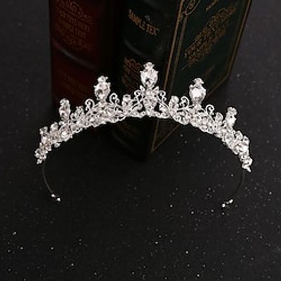 Bride's Crown Alloy Crystal Queen Hair Hoop for Children's Party Birthday Crown Simplified Wedding Crown Headpiece Jewelry Han Lightinthebox