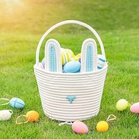 Cubes Land Easter Bunny Basket Easter Buckets for Kids with Ear, Easter Egg Hunt Basket Bags Easter Gifts for Girls Baby Kids Children Pink White Empty Basket 20 26 24 cm Lightinthebox