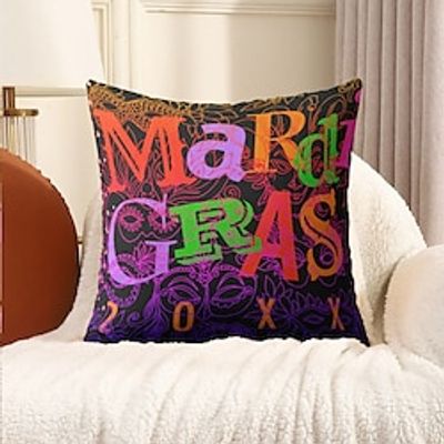 1PC Carnival Day Double Side Pillow Cover Soft Decorative Square Cushion Case Pillowcase for Bedroom Livingroom Sofa Couch Chair Lightinthebox