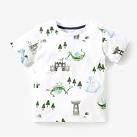 Kids Boys T shirt Tee Cartoon Short Sleeve Children Top Casual Fashion Daily Summer Ivory 2-8 Years Lightinthebox - thumbnail