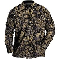 Men's Plus Size Shirt Big and Tall Graphic Prints Turndown Long Sleeve Spring  Summer Sports Fashion Streetwear Designer Outdoor Street Tops miniinthebox - thumbnail