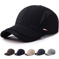 Canvas Baseball Cap Running Hat Women's Men's Headwear Solid Colored Adjustable Foldable for Fitness Baseball Running Autumn  Fall Spring Summer Black Red Grey Lightinthebox - thumbnail