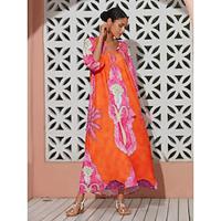 Chiffon V Neck Plant String Maxi Dress Lightinthebox