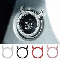 1pc Car One Button Start Decorative Ring Little Demon Horn Car Interior Decoration Best Seller Auto Stickers Gifts For Your Family Friends miniinthebox - thumbnail