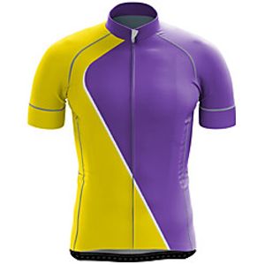 21Grams Men's Short Sleeve Cycling Jersey Summer Spandex Purple Color Block Bike Top Mountain Bike MTB Road Bike Cycling Quick Dry Moisture Wicking Sports Clothing Apparel  Stretchy  Athleisure Lightinthebox