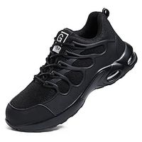 Men's Sneakers Safety Shoe Boots Safety Shoes Work Sneakers Safety Shoes Outdoor Office  Career Tissage Volant Breathable Comfortable Lace-up Black Spring Fall Lightinthebox - thumbnail