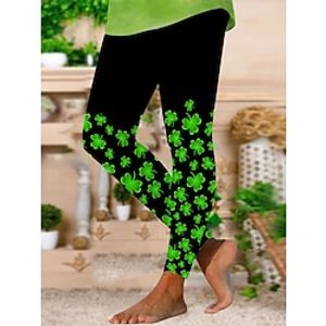Women's Leggings Long Print High Cut Micro-elastic High Waist Active Fashion St.Patrick's Day Festival Green S M Spring Lightinthebox