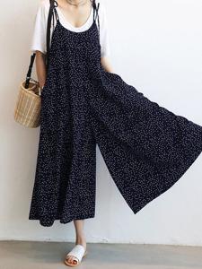 Loose Dot Spaghetti Strap Jumpsuits