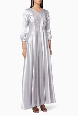 Zaara Satin Pleated Dress Zaara Satin Pleated Dress