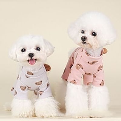 Pet Autumn and Winter Warm Clothing Teddy Bears Cartoon Four legged Belly Wrap Clothing for Preventing Cold and Protecting Stomach Dog Clothing Lightinthebox