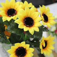 Artificial Flowers 7 Branch Stylish Rustic Sunflowers Basket Flower 28cm/11 miniinthebox - thumbnail