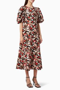 Helgi Midi Dress in Floral Seersucker