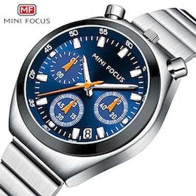 MINI FOCUS Fashion Elegant Watch for Women Green Multifunction Sub-Dials Calendar Luxury Quartz Ladies Watches Steel Strap 0491L miniinthebox