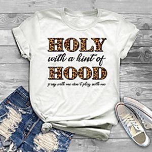 Women's Plus Size Tops T shirt Graphic Letter Print Short Sleeve Crewneck Streetwear Halloween Fall Winter khaki White Big Size XL XXL 3XL 4XL 5XL miniinthebox