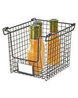 InterDesign Classico Stackable Basket 8 x 10 x 7.75 inch Matte Black