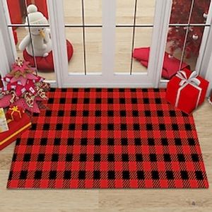 Christmas Buffalo Door Mat Red Black Checkered Pattern Floor Mat Carpet Living Room Carpet Bedroom Sofa Decorative Children's Game Anti-skid miniinthebox