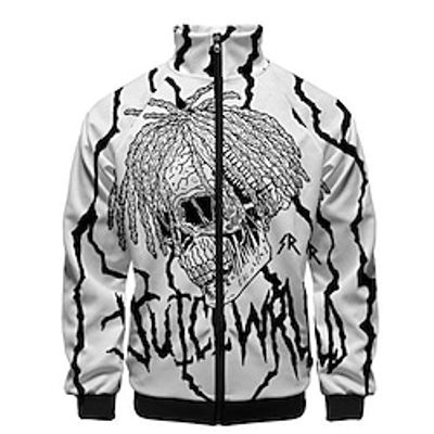 Men's Unisex Zip Up Sweatshirt Jacket Graphic Prints Skull Zipper Print Sports  Outdoor Daily Sports 3D Print Designer Casual Hoodies Sweatshirts  White miniinthebox