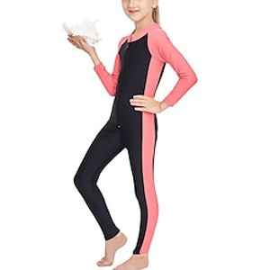 Boys Girls' Rash Guard Dive Skin Suit UV Sun Protection UPF50 Breathable Full Body Swimwear Front Zip Swimming Diving Surfing Snorkeling Patchwork Spring Summer / Stretchy / Quick Dry / Quick Dry miniinthebox