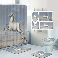 Shower Curtain Mat Set Bathroom Polyester Classic Waterproof miniinthebox Shower Curtain Mat Set Bathroom Polyester Classic Waterproof miniinthebox