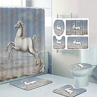 Shower Curtain  Mat Set Bathroom Polyester Classic Waterproof miniinthebox - thumbnail