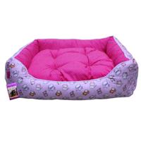 Coco Kindi Pink Cat Printed Washable Sofa Cotton Bed - Size 4 - 58 X 65 X 15Cm