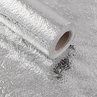 kitchen waterproof and oil-proof stickers moisture-proof household aluminum foil oil fume stickers cabinet countertops high temperature resistant tile self-adhesive wallpaper Lightinthebox - thumbnail