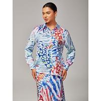 Women's Watercolor Leopard Print Satin Loose Short Shirt Drop Shoulder Shirt Collar Elegant Stylish Casual Bold Print Daily Work Fall Women's Watercolor Leopard Print Satin Loose Short Shirt Drop Shoulder Shirt Collar Elegant Stylish Casual Bold Print Daily Work Fall