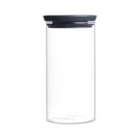 Brabantia Stackable Glass Jar - 1.1L - Dark Grey Lid - thumbnail