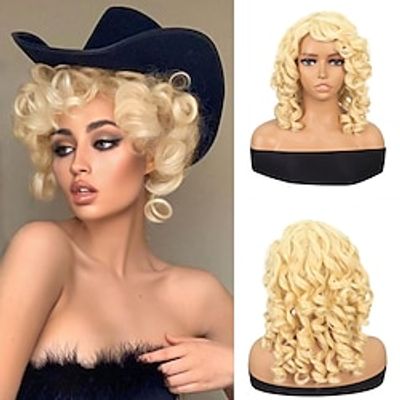Cosplay Costume Wig Synthetic Wig Curly Afro Bob Machine Made Wig 12 inch Light golden Synthetic Hair Women's Blonde Lightinthebox Cosplay Costume Wig Synthetic Wig Curly Afro Bob Machine Made Wig 12 inch Light golden Synthetic Hair Women's Blonde Lightinthebox