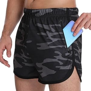 Men's Shorts Sports Going out Weekend Running Casual Drawstring Elastic Waist Color Block Knee Length Gymnatics Activewear Black White Micro-elastic Lightinthebox