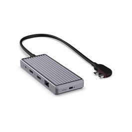 Unisynk 10 Port Hub USB C 100W Dual Screen for MAC, Grey