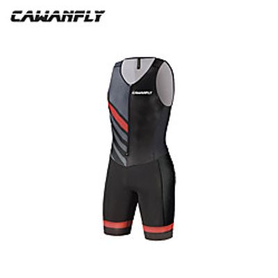 CAWANFLY Men's Sleeveless Cycling Jersey Cycling Jersey with Shorts Triathlon Tri Suit Spandex Black  Yellow Pink  Black Bike Breathable Sports Geometic Mountain Bike MTB Road Bike Cycling Clothing Lightinthebox