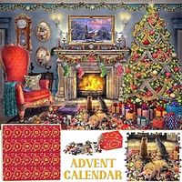 Advent Calendar 2023 Jigsaw Puzzles - 24 Boxes 1008 Pieces Puzzles Countdown to Christmas, Christmas Gifts Stocking Stuffers, Christmas Decorations Christmas Puzzle for Adults Kids, Xmas Gift Lightinthebox - thumbnail