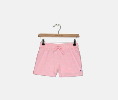 Big Girls Allover Print French Terry Shorts Pink Big Girls Allover Print French Terry Shorts Pink