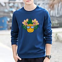Unisex Pullover Cartoon Print Casual Casual Hoodies Sweatshirts  Blue Yellow Khaki Lightinthebox - thumbnail