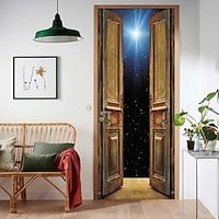 Opened Door Star Door Covers Door Tapestry Door Curtain Decoration Backdrop Door Banner for Front Door Farmhouse Holiday Party Decor Supplies miniinthebox