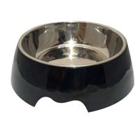 Nutrapet Melamine Round Bowl Black L:22 x 7.5Cms 700/Ml23.6Oz
