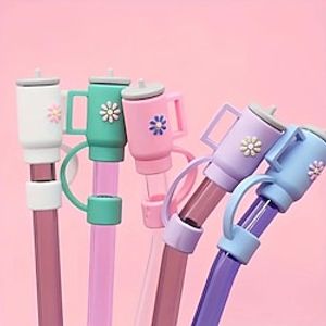 1pcs, 10mm Straw Covers Cap, Cut Cartoon Style, Compatible With Tumbler, Cute Silicone Straw Covers, Straw Protectors, Cup Shape Soft Silicone Straw Lids For 10mm Straws, Accessories Lightinthebox