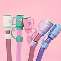 1pcs, 10mm Straw Covers Cap, Cut Cartoon Style, Compatible With Tumbler, Cute Silicone Straw Covers, Straw Protectors, Cup Shape Soft Silicone Straw Lids For 10mm Straws, Accessories Lightinthebox - thumbnail
