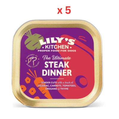 Lily's Kitchen The Ultimate Steak Dinner Wet Dog Food - 150G Pack Of 5 Lily's Kitchen The Ultimate Steak Dinner Wet Dog Food - 150G Pack Of 5