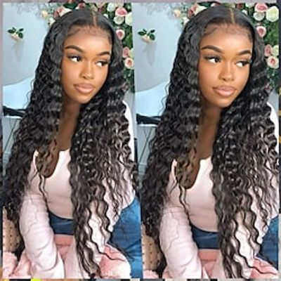 13x6 Loose Deep Wave Lace Front Human Hair Wigs For Women Brazilian Pre Plucked Wigs Loose Deep Wave Lace Frontal Wig Glueless Lightinthebox