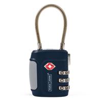 PARA JOHN 3-Dial TSA Padlock With Cable 3-Digit Security Luggage Lock With Alert Indicator Combination Padlock For Locker Fence Gate Sheds Gym Locker School Locker Code Lock For Suitcases Blue