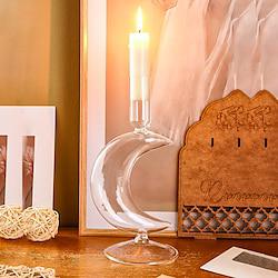 EID Ramadan Candle Holder: Crescent-Shaped Transparent Glass Candlestick - Enhance Your Romantic Dinner Atmosphere, Perfect for Table Decoration at Weddings, Parties, and Ramadan Celebrations Lightinthebox