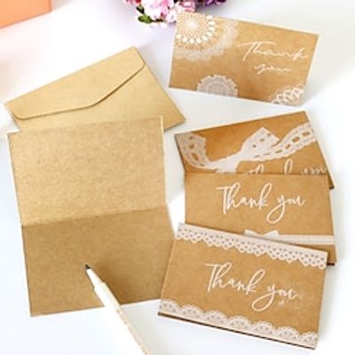 6pcs/set Kraft Thank You Cards With Envelopes DIY Blank Greeting Cards Bulk Blank Notes. miniinthebox 6pcs/set Kraft Thank You Cards With Envelopes DIY Blank Greeting Cards Bulk Blank Notes. miniinthebox