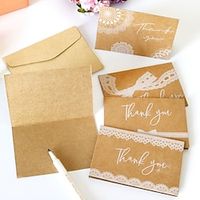 6pcs/set Kraft Thank You Cards With Envelopes DIY Blank Greeting Cards Bulk Blank Notes. miniinthebox - thumbnail