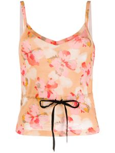 Christian Dior 2001 pre-owned floral drawstring top - ORANGE