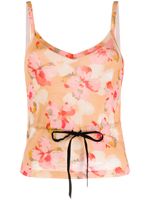 Christian Dior 2001 pre-owned floral drawstring top - ORANGE - thumbnail