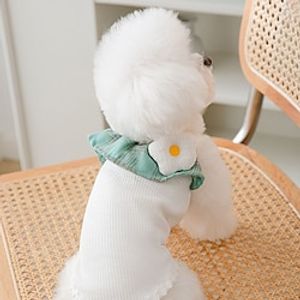 Dog Cat Vest Flower / Floral Fashion Cute Sports Casual / Daily Dog Clothes Puppy Clothes Dog Outfits Soft White Costume for Girl and Boy Dog Cloth M L XL 2XL miniinthebox