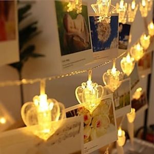 3 Meter 20 Lamp Love Photo Clip Lamp Christmas Halloween Wedding Decoration Lamp Indoor and Outdoor Decoration Lamp String Battery Box Power Supply miniinthebox